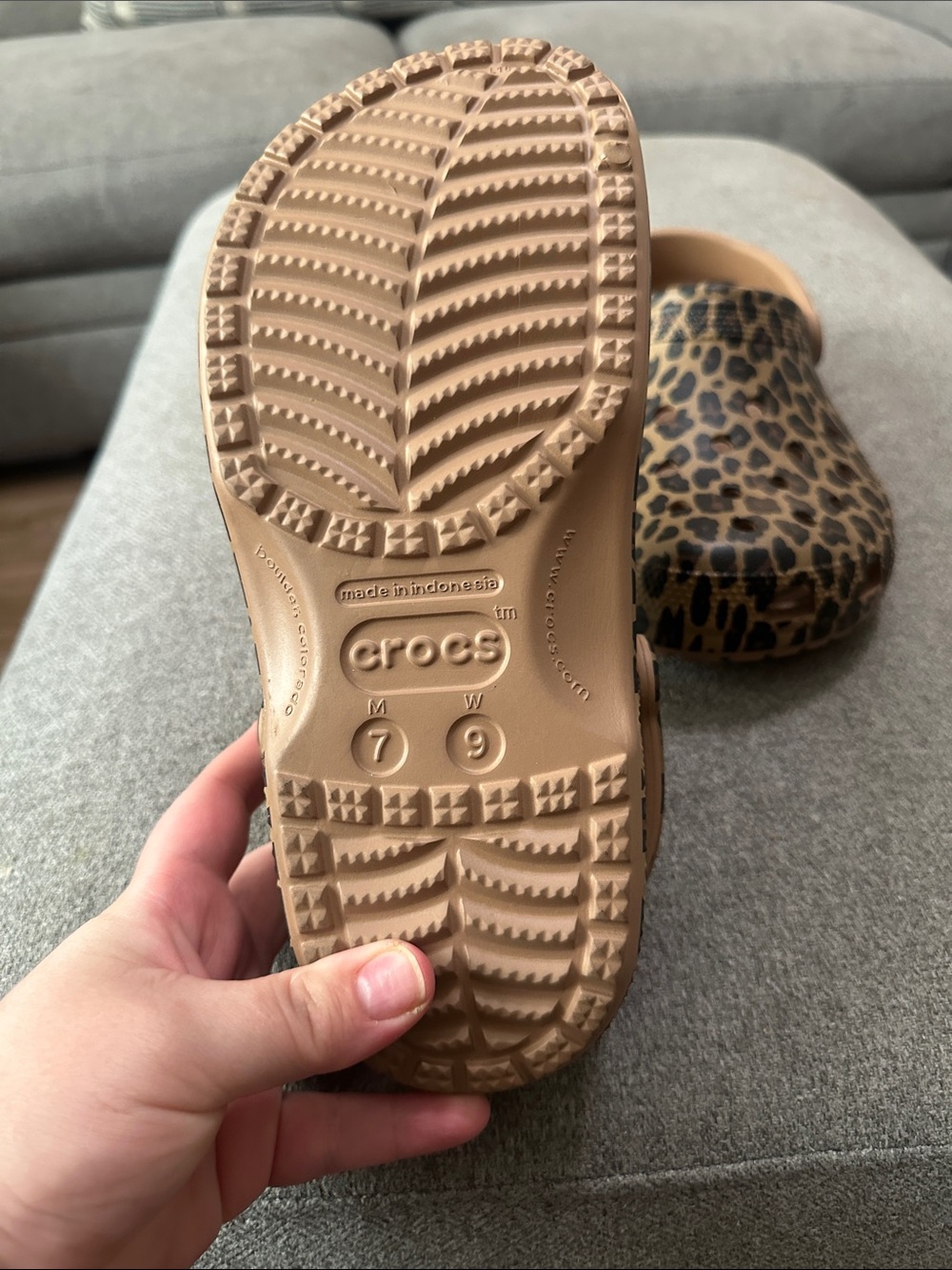 CROCS Leopard Print Clog - Brown/Tan - Picture 3 of 4